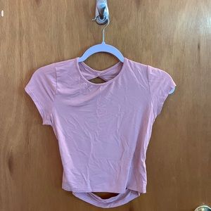 Light pink backless shirt